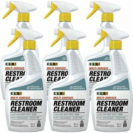 JELMAR Bathroom Cleaner, Multisurface, Spray Bottle, 32oz, Clear, 6PK JELBATH32PROCT